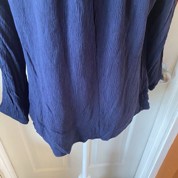 Solitaire Blouse Women’s Size Large Southwestern Hippie Boho Round Neck - Picture 8 of 11